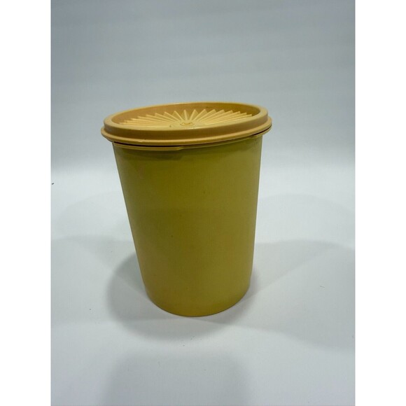 Tupperware Servalier Vintage Yellow Tea 5 cup CANISTER 811-2 w/ Lid 812-1 - Picture 11 of 11